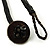 Black Nugget Multistrand Cotton Cord Necklace - 58cm L - view 6
