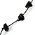 Black Nugget Multistrand Cotton Cord Necklace - 58cm L - view 8