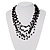 Black Nugget Multistrand Cotton Cord Necklace - 58cm L - view 2