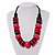 Chunky Beaded Cotton Cord Necklace (Bright Pink & Black)