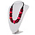 Chunky Beaded Cotton Cord Necklace (Bright Pink & Black) - view 2