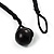 Chunky Beaded Cotton Cord Necklace (Black & Teal) - 64cm L - view 7