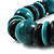 Chunky Beaded Cotton Cord Necklace (Black & Teal) - 64cm L - view 5