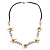 Delicate White Shell Floral Leather Cord Necklace - 62cm Length - view 4