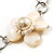 Delicate White Shell Floral Leather Cord Necklace - 62cm Length - view 7