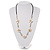 Delicate White Shell Floral Leather Cord Necklace - 62cm Length - view 3