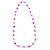 Bright Pink Heart Shell & Bead Long Necklace -100cm Length - view 5