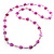 Bright Pink Heart Shell & Bead Long Necklace -100cm Length - view 7