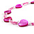 Bright Pink Heart Shell & Bead Long Necklace -100cm Length - view 8