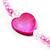 Bright Pink Heart Shell & Bead Long Necklace -100cm Length - view 4