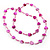 Bright Pink Heart Shell & Bead Long Necklace -100cm Length - view 6