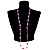 Bright Pink Heart Shell & Bead Long Necklace -100cm Length - view 2