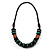 Chunky Beaded Necklace (Dark Brown & Green) - view 2