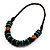 Chunky Beaded Necklace (Dark Brown & Green) - view 8