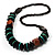 Chunky Beaded Necklace (Dark Brown & Green) - view 3