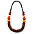 Long Multicoloured Chunky Wood Bead Necklace  - 76cm length - view 6