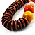 Long Multicoloured Chunky Wood Bead Necklace  - 76cm length - view 4