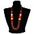 Long Multicoloured Chunky Wood Bead Necklace  - 76cm length - view 2