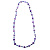 Lavender Heart Shell & Bead Long Necklace -100cm Length - view 7