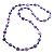 Lavender Heart Shell & Bead Long Necklace -100cm Length - view 4