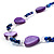 Lavender Heart Shell & Bead Long Necklace -100cm Length - view 8