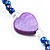 Lavender Heart Shell & Bead Long Necklace -100cm Length - view 5