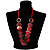 Chunky Wood Button & Bead Necklace - 70cm Length - view 3