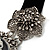 Stunning Diamante Cameo Black Velour Ribbon Necklace (Silver Tone) - view 7