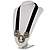 Stunning Diamante Cameo Black Velour Ribbon Necklace (Silver Tone) - view 10
