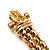 Gold Tone Mesh 'Buckle' Choker Necklace - view 12