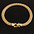 Gold Tone Mesh 'Buckle' Choker Necklace - view 9