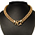 Gold Tone Mesh 'Buckle' Choker Necklace - view 4