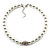 Snow White Glass Imitation Pearl Crystal Choker Necklace (Silver Tone Metal) - view 6