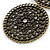 Vintage Bronze Filigree Medallion Diamante Necklace - view 5