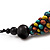 Chunky Multicoloured Wood Bead Cotton Cord Necklace - 68cm Length - view 4