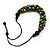 Chunky Multicoloured Wood Bead Cotton Cord Necklace - 68cm Length - view 5