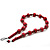 Cranberry Red Wood Bead with Wire Element Necklace - 66cm Length - view 6