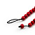 Cranberry Red Wood Bead with Wire Element Necklace - 66cm Length - view 5