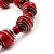 Cranberry Red Wood Bead with Wire Element Necklace - 66cm Length - view 7
