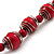 Cranberry Red Wood Bead with Wire Element Necklace - 66cm Length - view 4