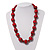 Cranberry Red Wood Bead with Wire Element Necklace - 66cm Length