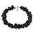 Black Polished Ceramic Bead Twisted Necklace (46cm L/ 6cm Ext) - view 2