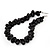 Black Polished Ceramic Bead Twisted Necklace (46cm L/ 6cm Ext) - view 3
