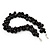 Black Polished Ceramic Bead Twisted Necklace (46cm L/ 6cm Ext) - view 4
