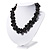 Black Polished Ceramic Bead Twisted Necklace (46cm L/ 6cm Ext) - view 10