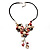 Shell-Composite Triple Flower With Tassel Leather Cord Necklace - 42cm Length - view 4