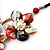 Shell-Composite Triple Flower With Tassel Leather Cord Necklace - 42cm Length - view 5