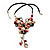 Shell-Composite Triple Flower With Tassel Leather Cord Necklace - 42cm Length - view 2