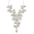 Stunning Y-Shape Mesh Silver Floral Necklace With Clear Swarovski Crystals - 34cm Length (7cm extension) - view 2