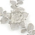 Stunning Y-Shape Mesh Silver Floral Necklace With Clear Swarovski Crystals - 34cm Length (7cm extension) - view 4